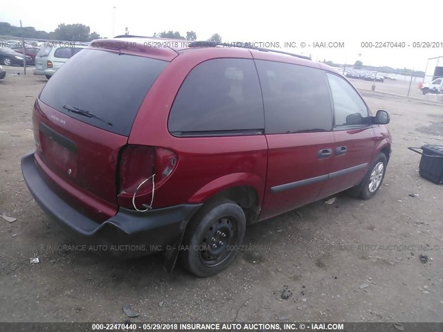 1D4GP25E77B264117 - 2007 DODGE CARAVAN SE RED photo 4