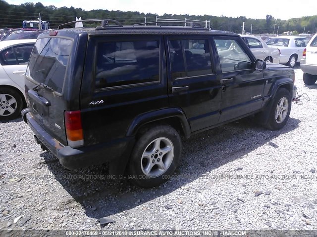 1J4FF48S71L626046 - 2001 JEEP CHEROKEE SPORT BLACK photo 4