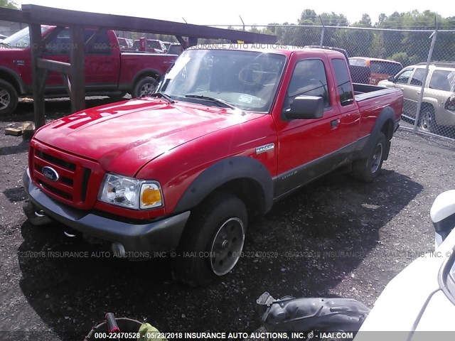 1FTZR45E87PA23455 - 2007 FORD RANGER SUPER CAB RED photo 2