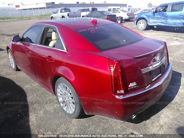 1G6DL5ED3B0159781 - 2011 CADILLAC CTS PERFORMANCE COLLECTION RED photo 3