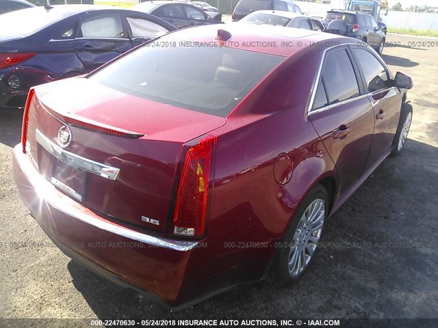 1G6DL5ED3B0159781 - 2011 CADILLAC CTS PERFORMANCE COLLECTION RED photo 4