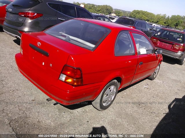 JT2AC52L5T0198314 - 1996 TOYOTA TERCEL STD/DX RED photo 4