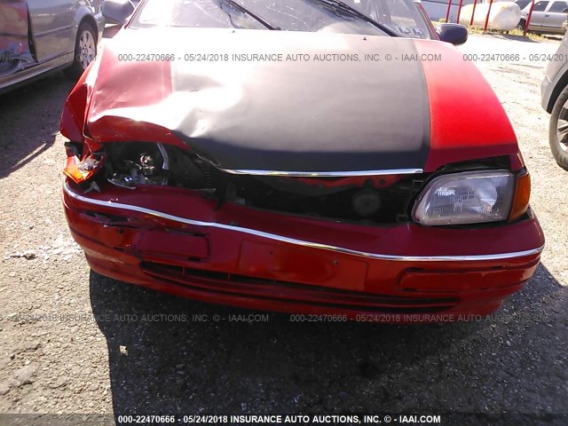 JT2AC52L5T0198314 - 1996 TOYOTA TERCEL STD/DX წითელი ფოტო 6