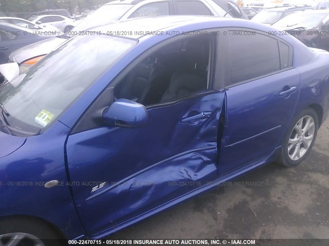 JM1BK324071762978 - 2007 MAZDA 3 S BLUE photo 6