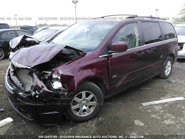 2A8HR54P98R716791 - 2008 CHRYSLER TOWN & COUNTRY TOURING MAROON photo 2