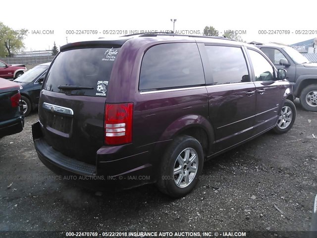 2A8HR54P98R716791 - 2008 CHRYSLER TOWN & COUNTRY TOURING MAROON photo 4