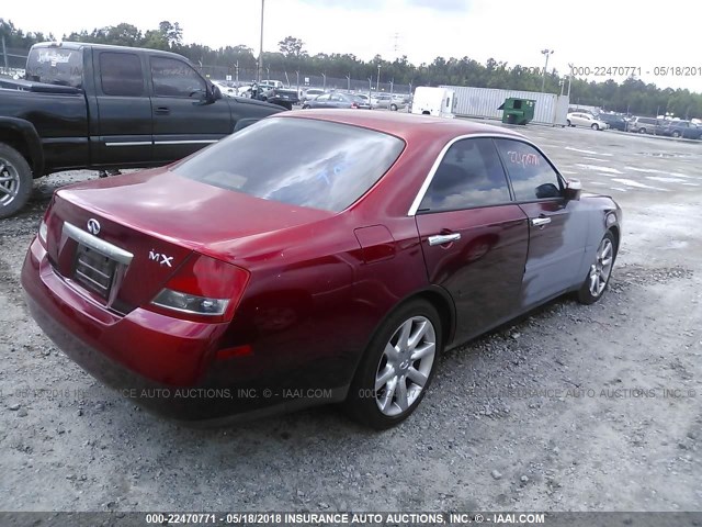 JNKAY41E03M004625 - 2003 INFINITI M45 RED photo 4