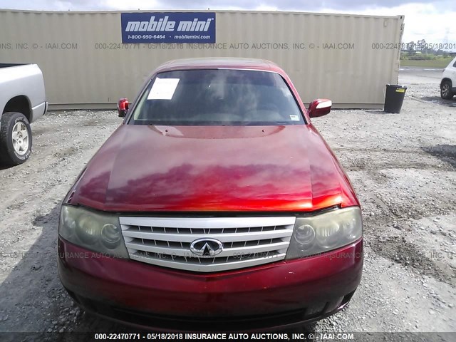 JNKAY41E03M004625 - 2003 INFINITI M45 RED photo 6