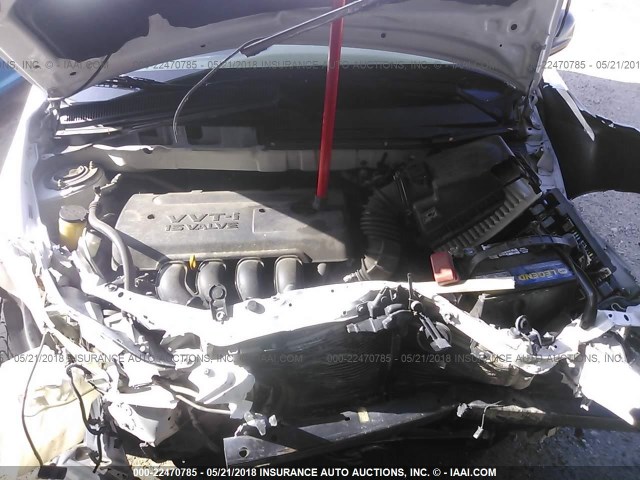 2T1KR32E25C458645 - 2005 TOYOTA COROLLA MATRIX XR WHITE photo 10