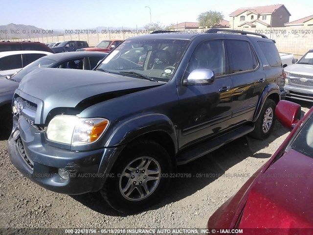 5TDZT38A07S287408 - 2007 TOYOTA SEQUOIA LIMITED BLUE photo 2