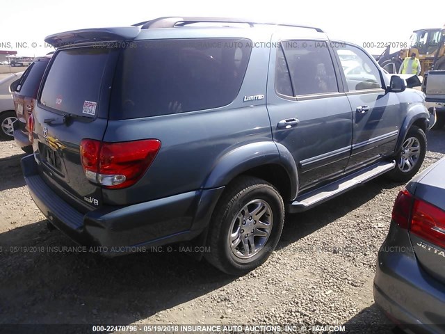 5TDZT38A07S287408 - 2007 TOYOTA SEQUOIA LIMITED BLUE photo 4