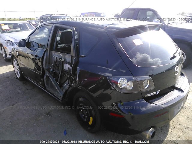 JM1BK343671763718 - 2007 MAZDA 3 HATCHBACK BLACK photo 3