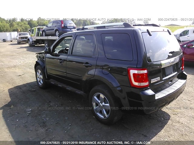 1FMCU0EG8BKB10661 - 2011 FORD ESCAPE LIMITED BLACK photo 3