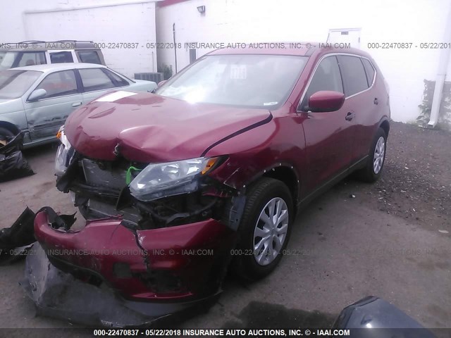 5N1AT2MM5GC777069 - 2016 NISSAN ROGUE S/SL/SV RED photo 2