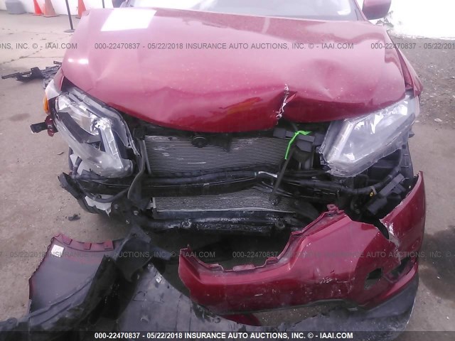 5N1AT2MM5GC777069 - 2016 NISSAN ROGUE S/SL/SV RED photo 6