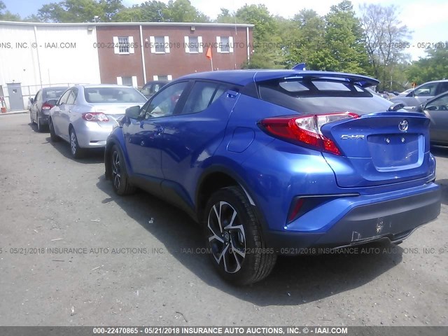 NMTKHMBX4JR041392 - 2018 TOYOTA C-HR XLE/XLE PREMIUM BLUE photo 3