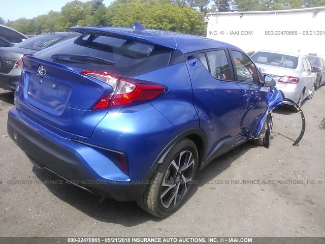 NMTKHMBX4JR041392 - 2018 TOYOTA C-HR XLE/XLE PREMIUM BLUE photo 4