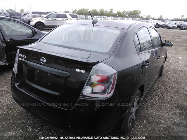 3N1AB6APXCL677077 - 2012 NISSAN SENTRA 2.0/2.0S/SR/2.0SL BLACK photo 4