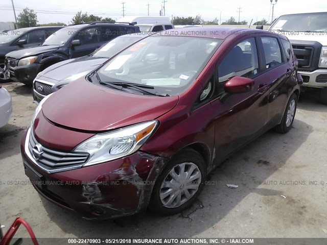 3N1CE2CPXGL355762 - 2016 NISSAN VERSA NOTE S/S PLUS/SV/SL/SR MAROON photo 2