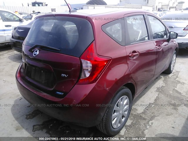 3N1CE2CPXGL355762 - 2016 NISSAN VERSA NOTE S/S PLUS/SV/SL/SR MAROON photo 4