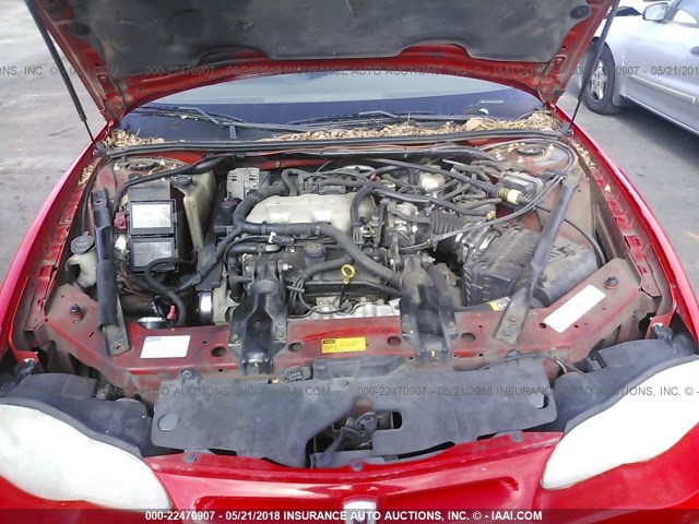 2G1WW15E019253290 - 2001 CHEVROLET MONTE CARLO LS წითელი ფოტო 10