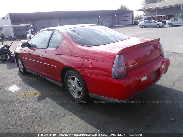 2G1WW15E019253290 - 2001 CHEVROLET MONTE CARLO LS წითელი ფოტო 3