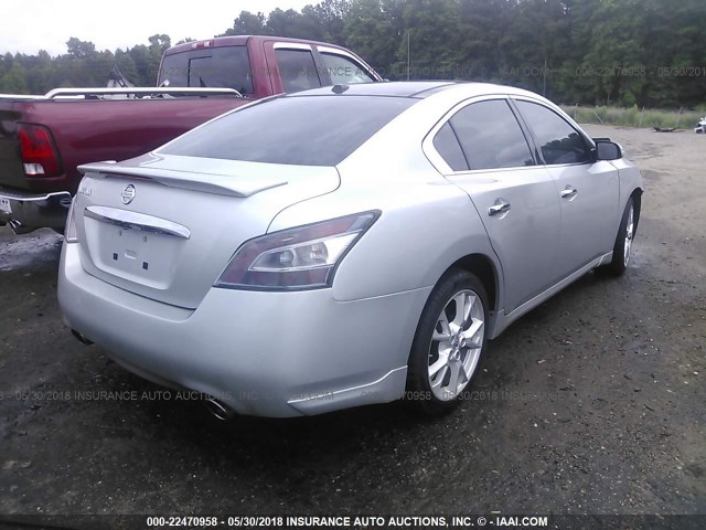 1N4AA5APXCC865495 - 2012 NISSAN MAXIMA S/SV SILVER photo 4