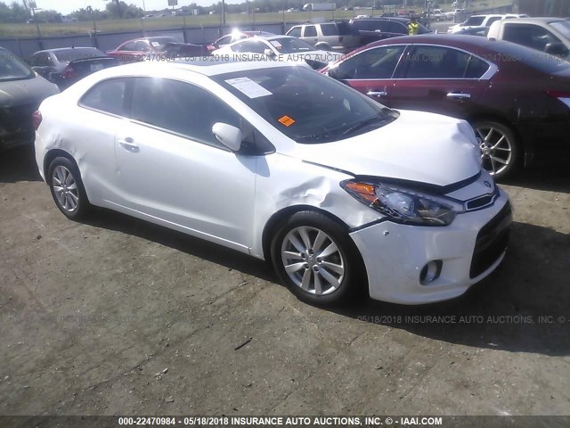 KNAFX6A84F5379218 - 2015 KIA FORTE EX WHITE photo 1