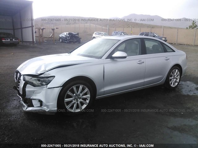 WAUGFBFC7DN143320 - 2013 AUDI A6 PREMIUM PLUS SILVER photo 2