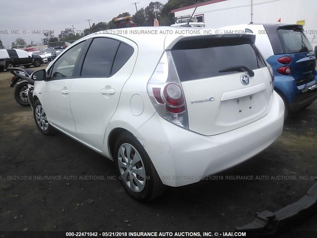 JTDKDTB36C1004395 - 2012 TOYOTA PRIUS C WHITE photo 3