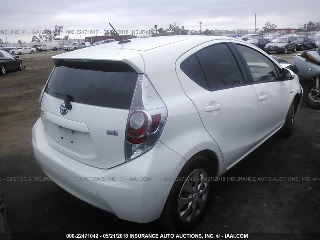 JTDKDTB36C1004395 - 2012 TOYOTA PRIUS C WHITE photo 4