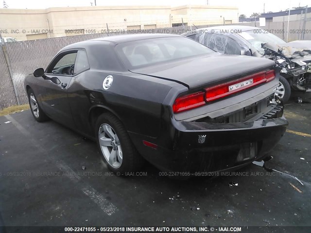 2C3CDYAG6CH290857 - 2012 DODGE CHALLENGER SXT BLACK photo 3