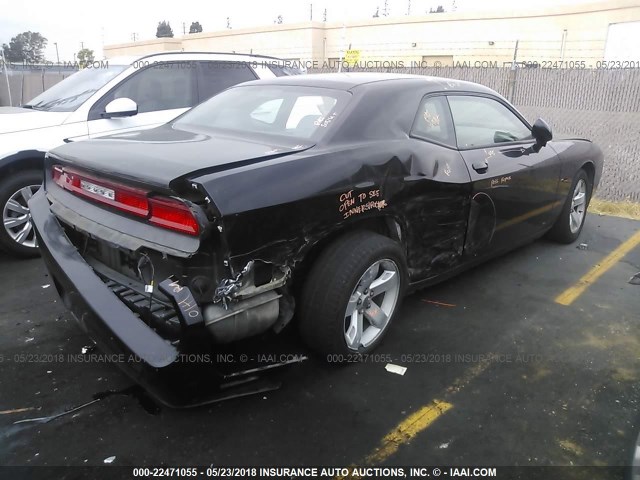 2C3CDYAG6CH290857 - 2012 DODGE CHALLENGER SXT BLACK photo 4