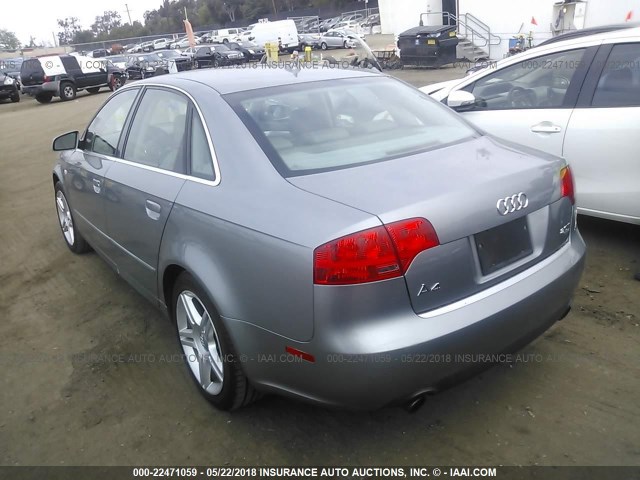 WAUDF78E37A032581 - 2007 AUDI A4 2.0T QUATTRO SILVER photo 3