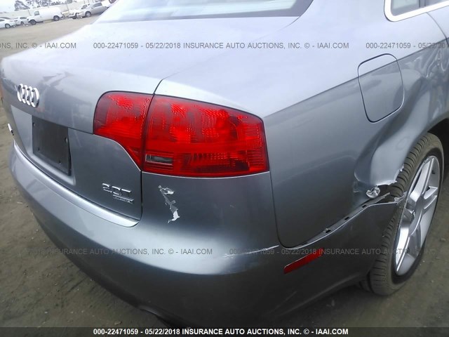 WAUDF78E37A032581 - 2007 AUDI A4 2.0T QUATTRO SILVER photo 6