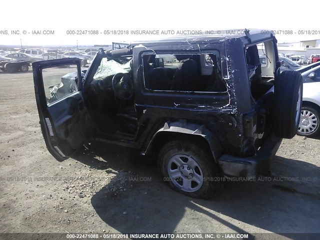 1C4AJWAG7DL625614 - 2013 JEEP WRANGLER SPORT BLUE photo 3