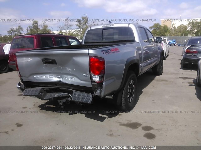 3TMDZ5BN0HM019427 - 2017 TOYOTA TACOMA DBL CAB/SR5/TRD SPORT/OR SILVER photo 4
