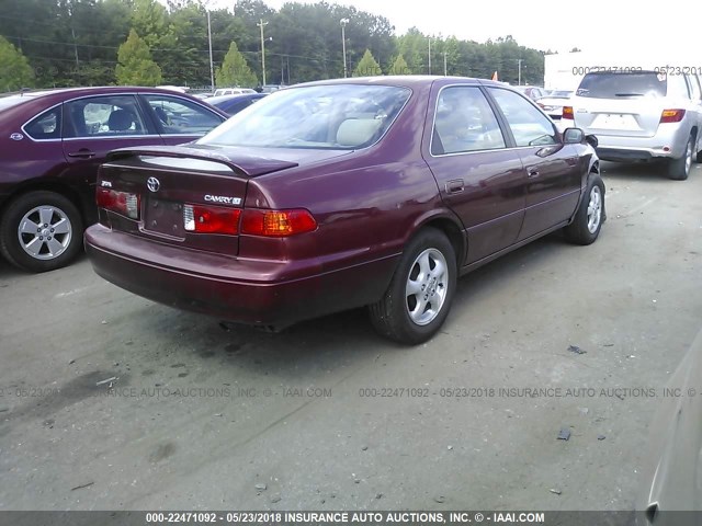 4T1BG22K01U781221 - 2001 TOYOTA CAMRY CE/LE/XLE MAROON photo 4