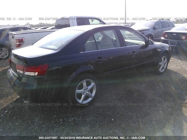 5NPEU46F86H042084 - 2006 HYUNDAI SONATA GLS/LX BLUE photo 4