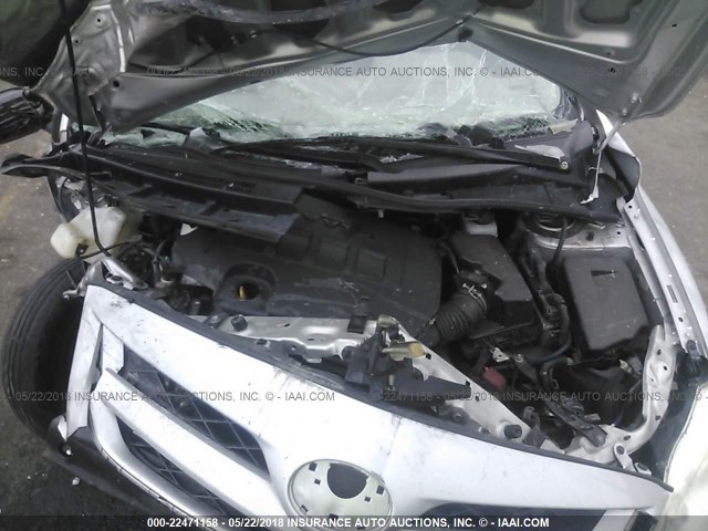 JTDBU4EE5B9126684 - 2011 TOYOTA COROLLA S/LE SILVER photo 10