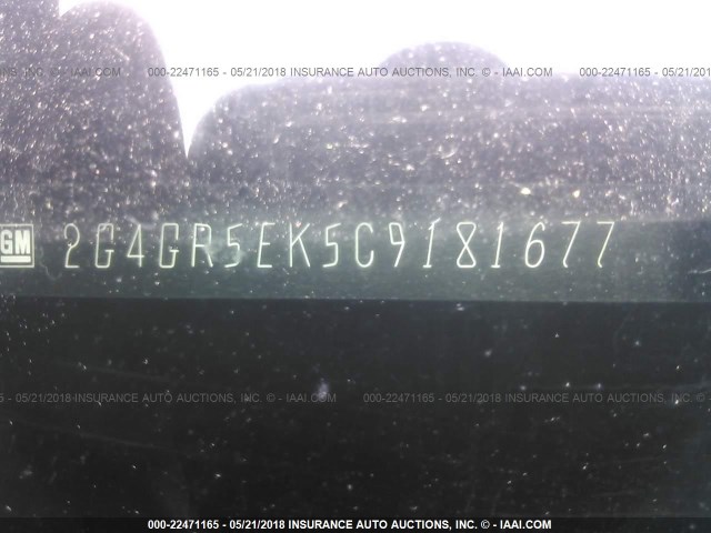 2G4GR5EK5C9181677 - 2012 BUICK REGAL GRAY photo 9