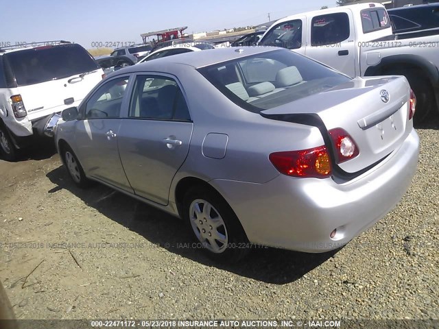 1NXBU4EE7AZ252178 - 2010 TOYOTA COROLLA S/LE/XLE SILVER photo 3