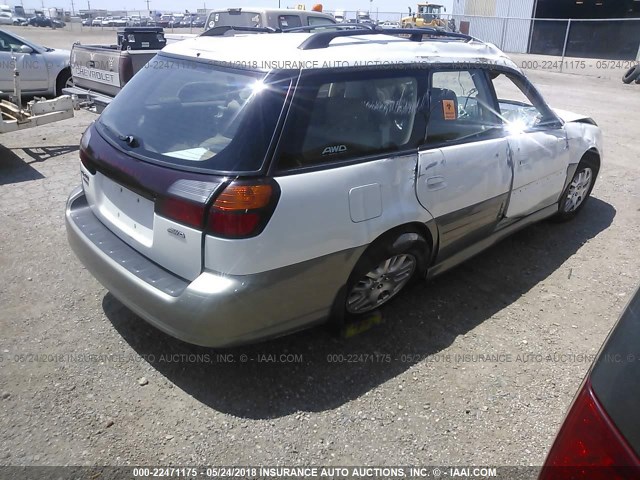 4S3BH686X47610269 - 2004 SUBARU LEGACY OUTBACK LIMITED WHITE photo 4