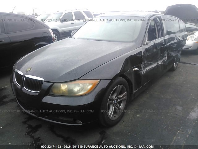 WBAVC53588FZ85865 - 2008 BMW 328 I SULEV BLACK photo 2