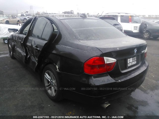 WBAVC53588FZ85865 - 2008 BMW 328 I SULEV BLACK photo 3