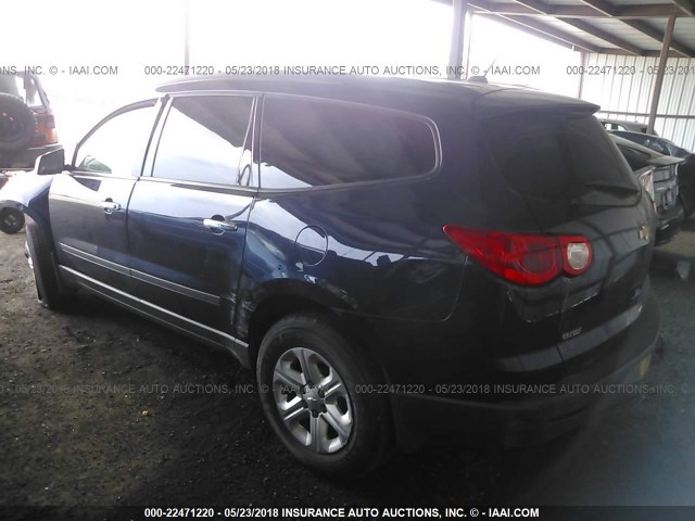 1GNKRFED0BJ344168 - 2011 CHEVROLET TRAVERSE LS BLUE photo 3