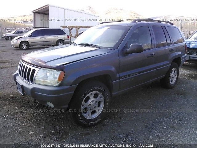 1J4GW48N11C523140 - 2001 JEEP GRAND CHEROKEE LAREDO BLUE photo 2