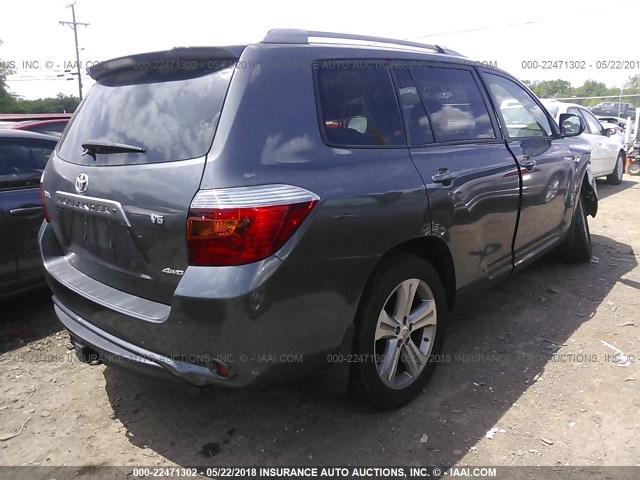 JTEES43A982102582 - 2008 TOYOTA HIGHLANDER SPORT GRAY photo 4