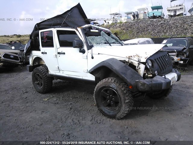 1C4BJWDG2EL117133 - 2014 JEEP WRANGLER UNLIMITE SPORT WHITE photo 1