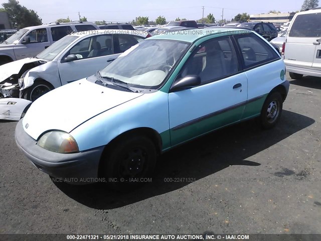 2C1MR2299S6720869 - 1995 GEO METRO LSI GREEN photo 2